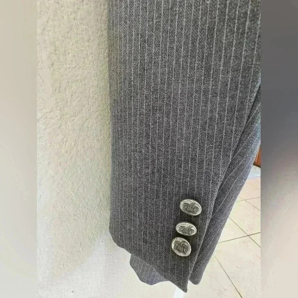 Vintage Vogue American  Designer Original Pinstripe Men's Blazer Jacket Academia - Picture 6 of 7